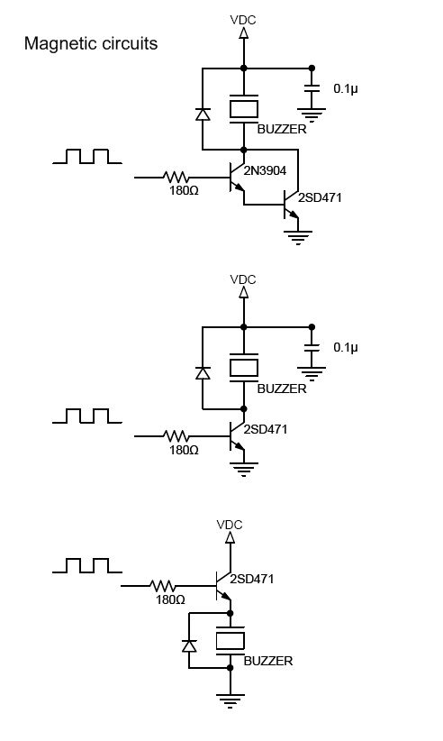 Magnetic And Piezo Buzzer Circuits